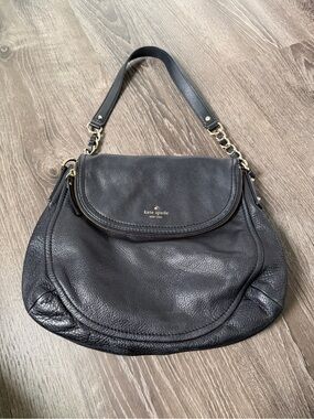 Kate Spade Black Leather Shoulder Hobo Bag
